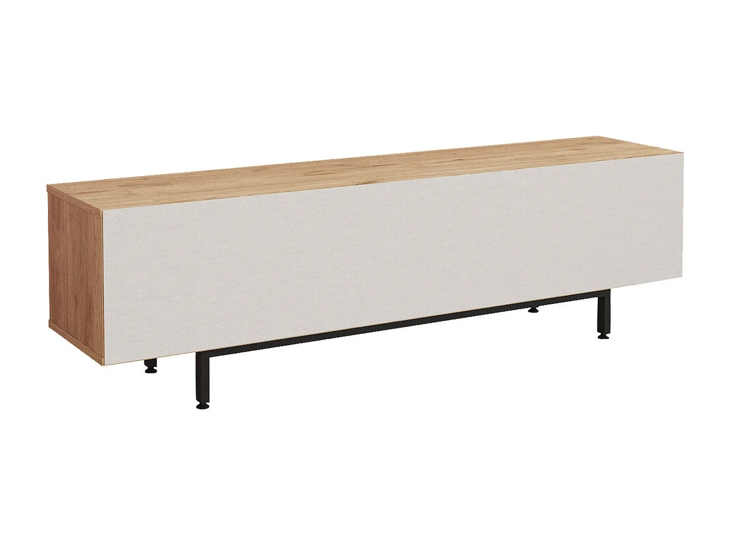 Meuble TV Rebecca Mobili Puka 45x160x35,5 Panneau de particules Fer Chêne clair Gris Foncé Moderne