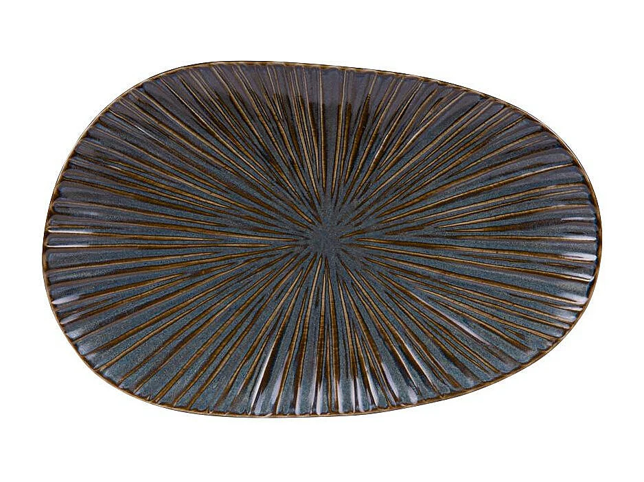 Plat organique Liv bleu 31x20 cm