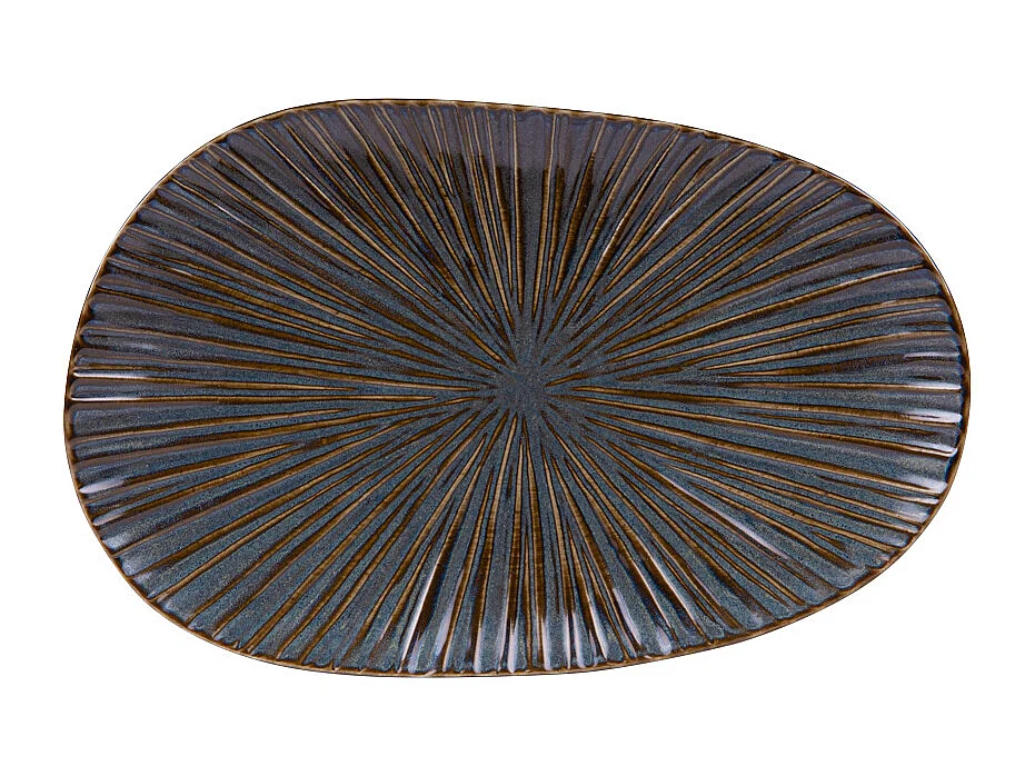 Plat organique Liv bleu 31x20 cm