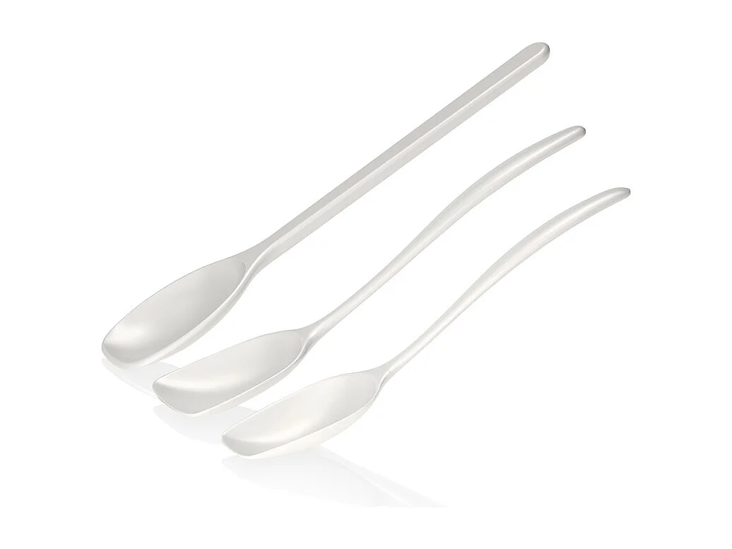 Set de 3 cuillères blanc