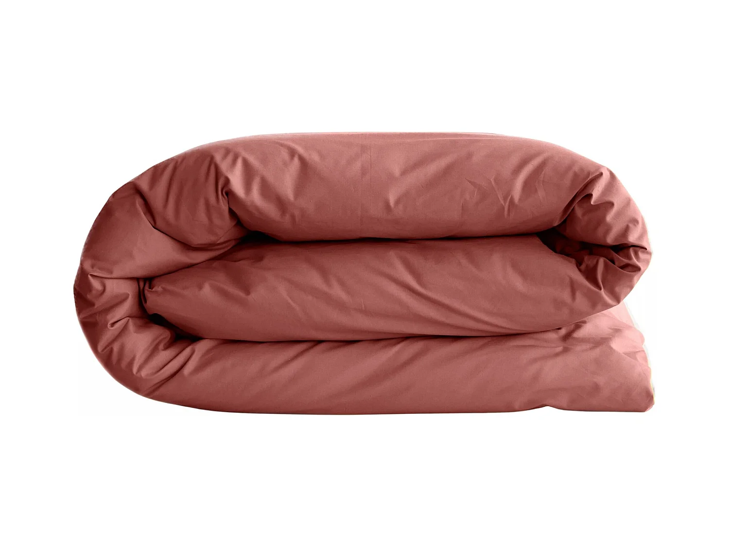 Housse de couette uni 280x240 cm percale de coton MANOIR rose Pêche