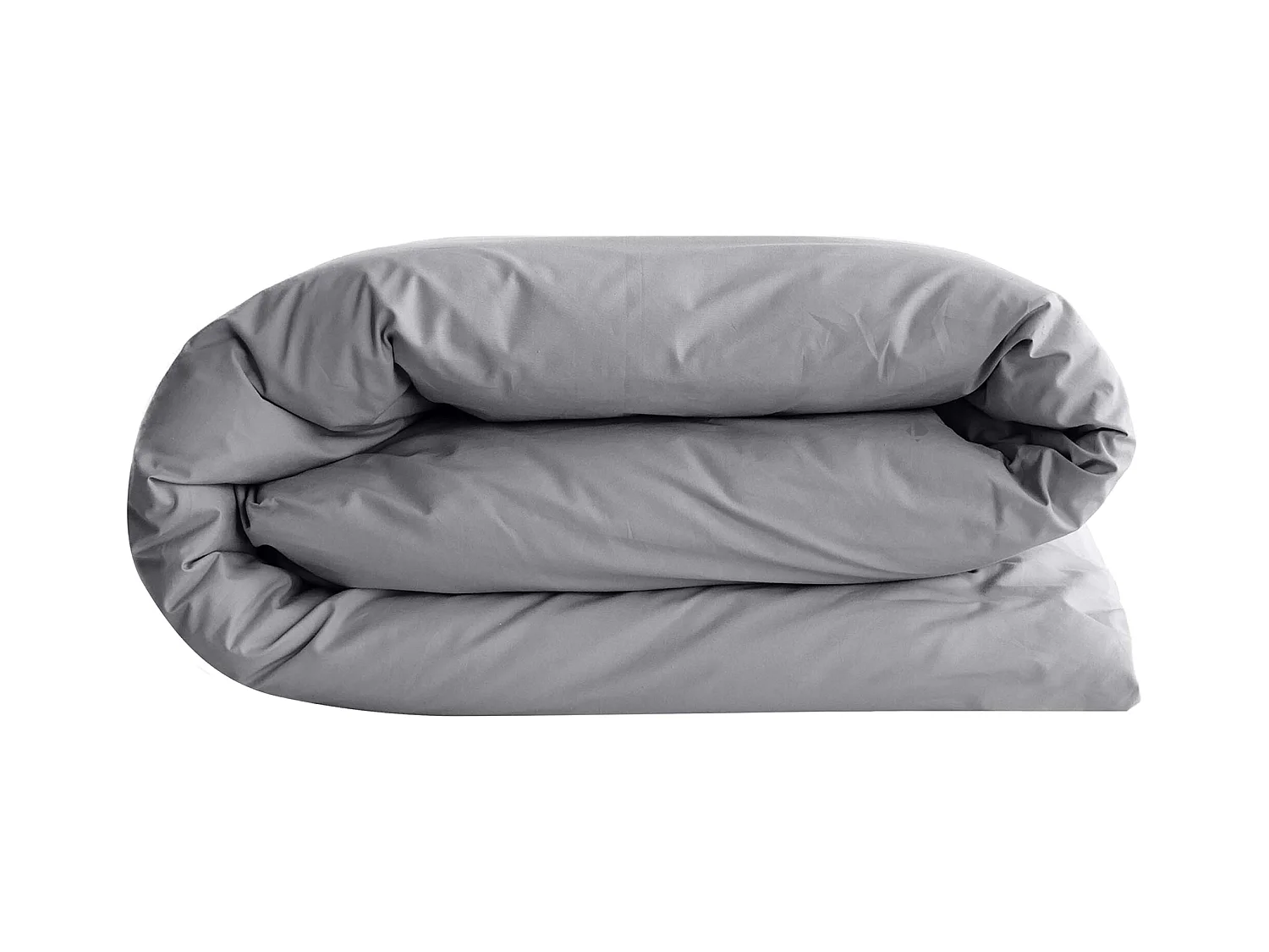 Housse de couette uni 280x240 cm percale de coton MANOIR gris Ardoise