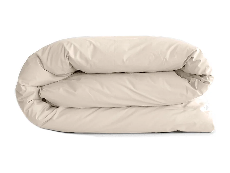 Housse de couette uni 280x240 cm percale de coton MANOIR blanc Naturel