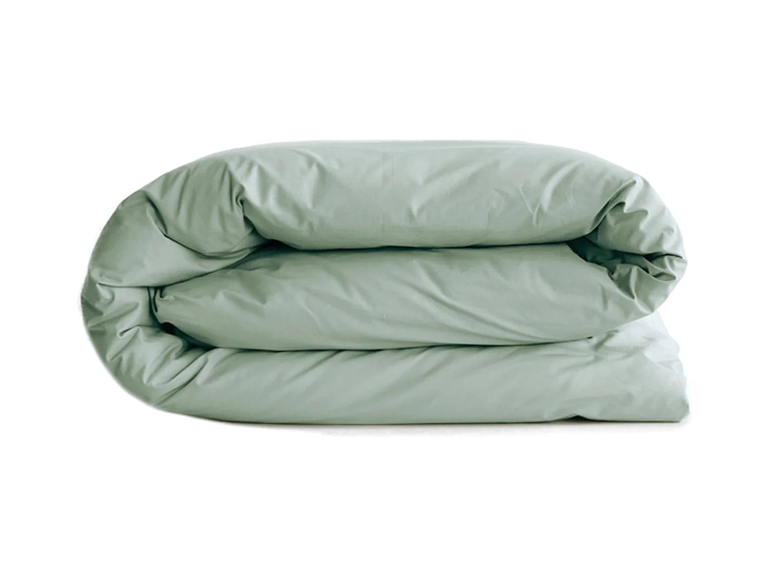 Housse de couette uni 280x240 cm percale de coton MANOIR vert Lichen
