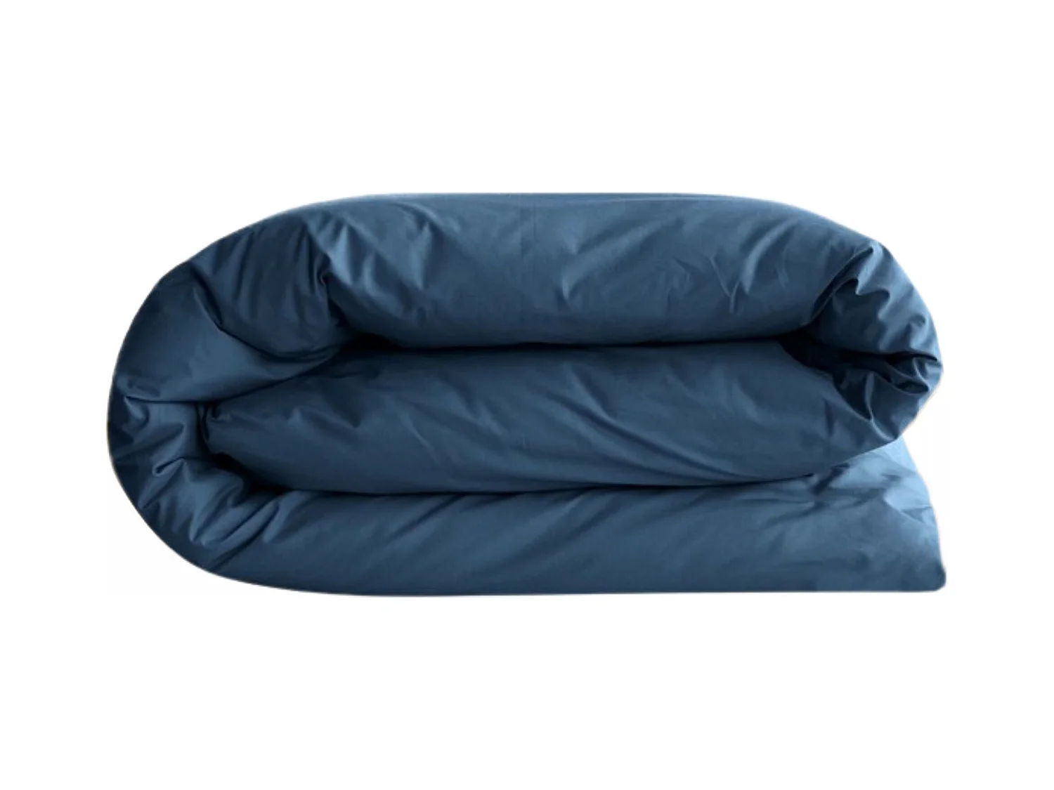 Housse de couette uni 280x240 cm percale de coton MANOIR bleu Marine