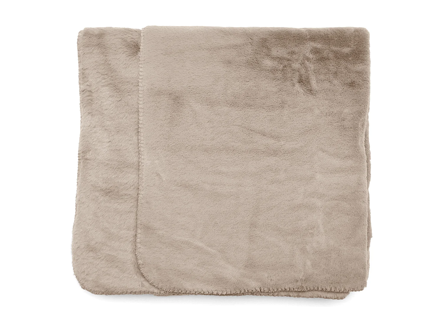 Maxi plaid 150x200cm TANUKI fausse fourrure beige ficelle