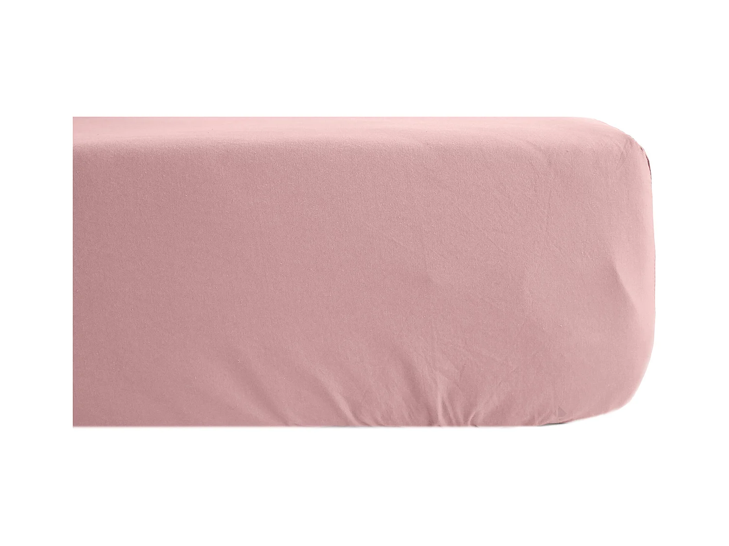 Drap housse uni 200x200 cm 100% percale de coton MANOIR Rose bonnet 40