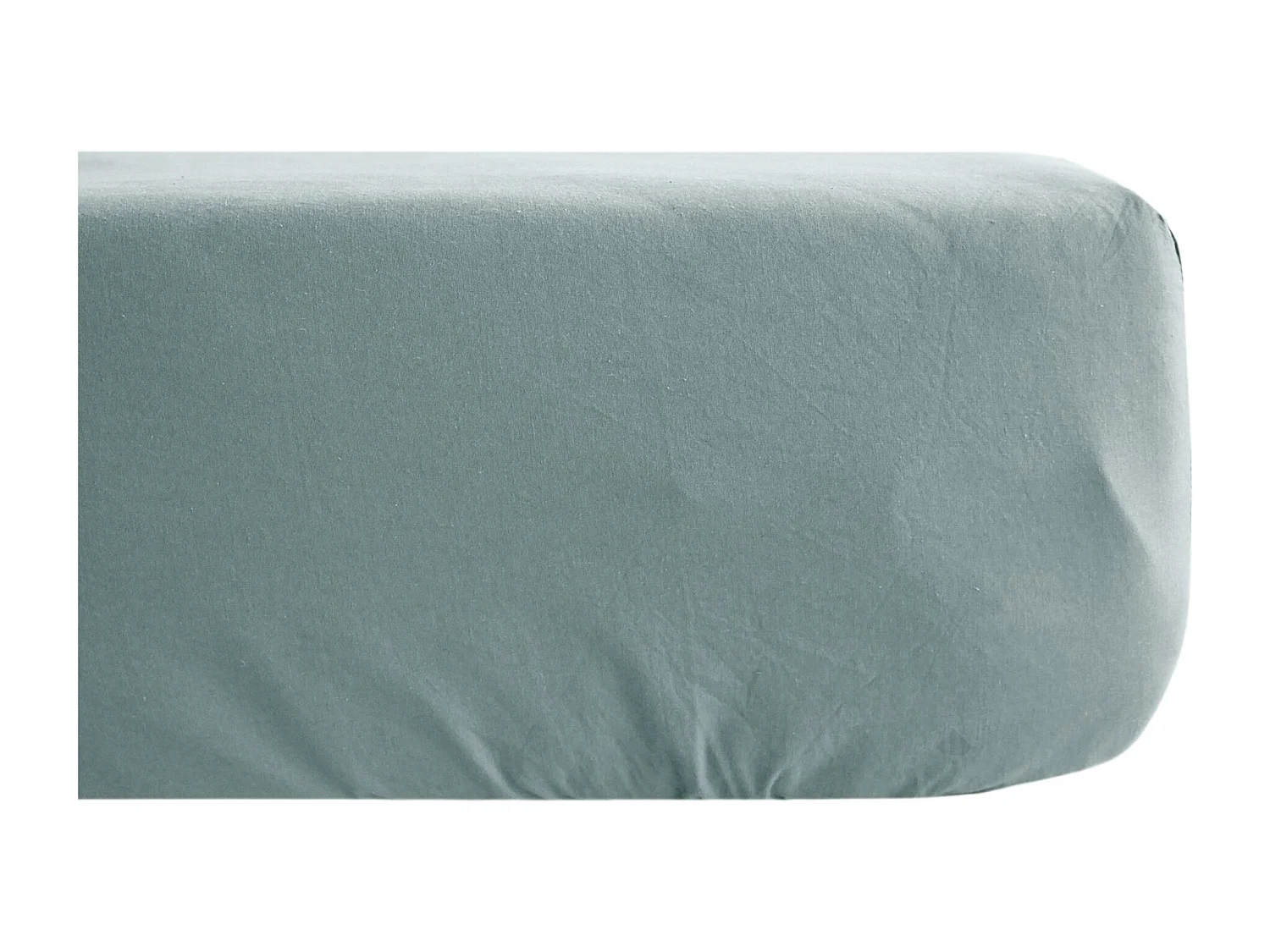 Drap housse uni 180x200 cm percale de coton MANOIR vert Lichen bonnet 40