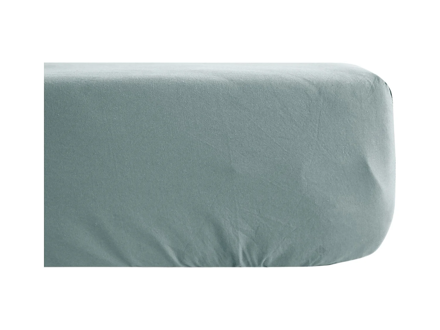 Drap housse uni 180x200 cm percale MANOIR vert Lichen bonnet 40