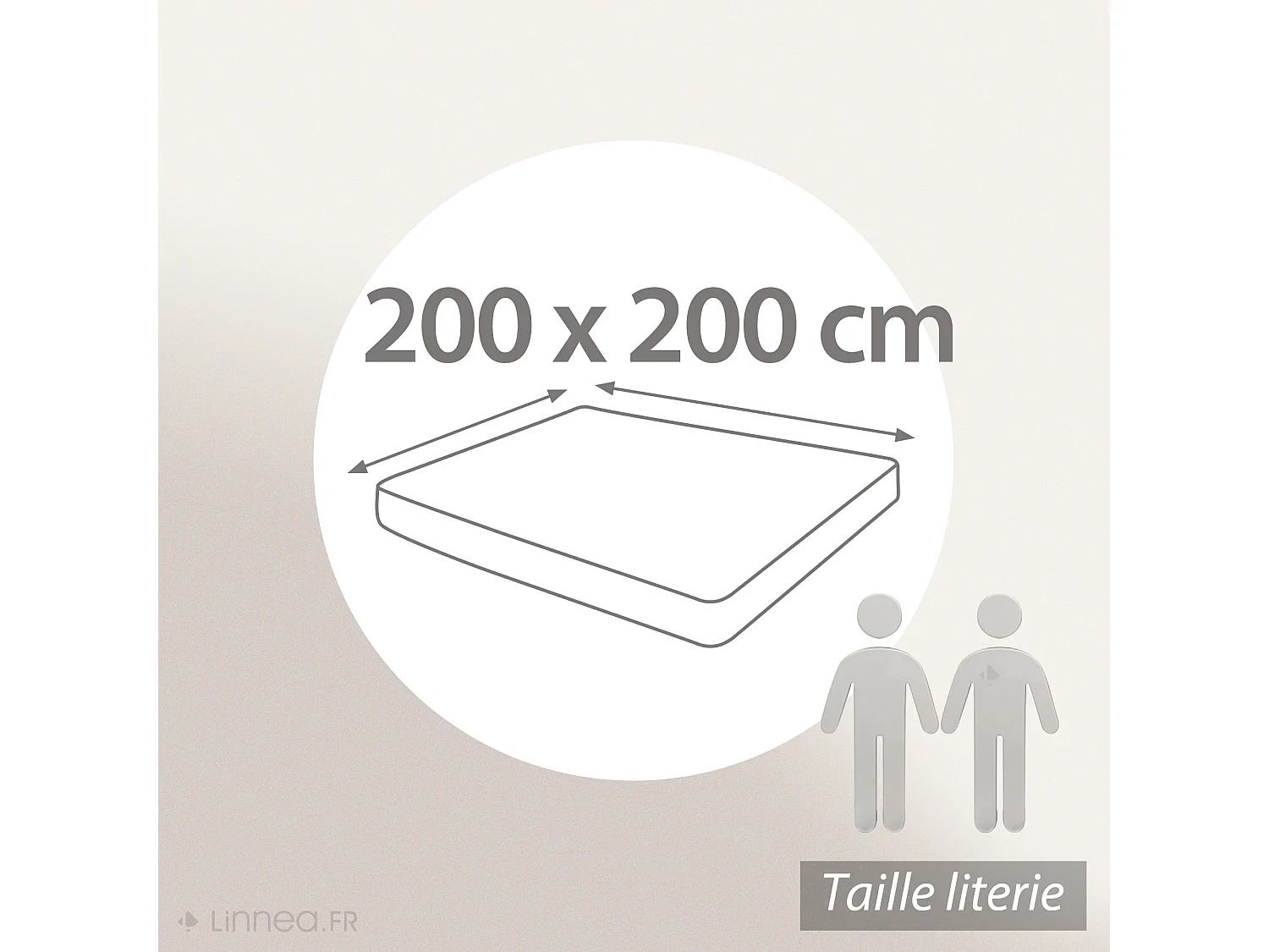 Drap housse uni 200x200 cm bonnet 40 cm percale de coton MANOIR vert Lichen