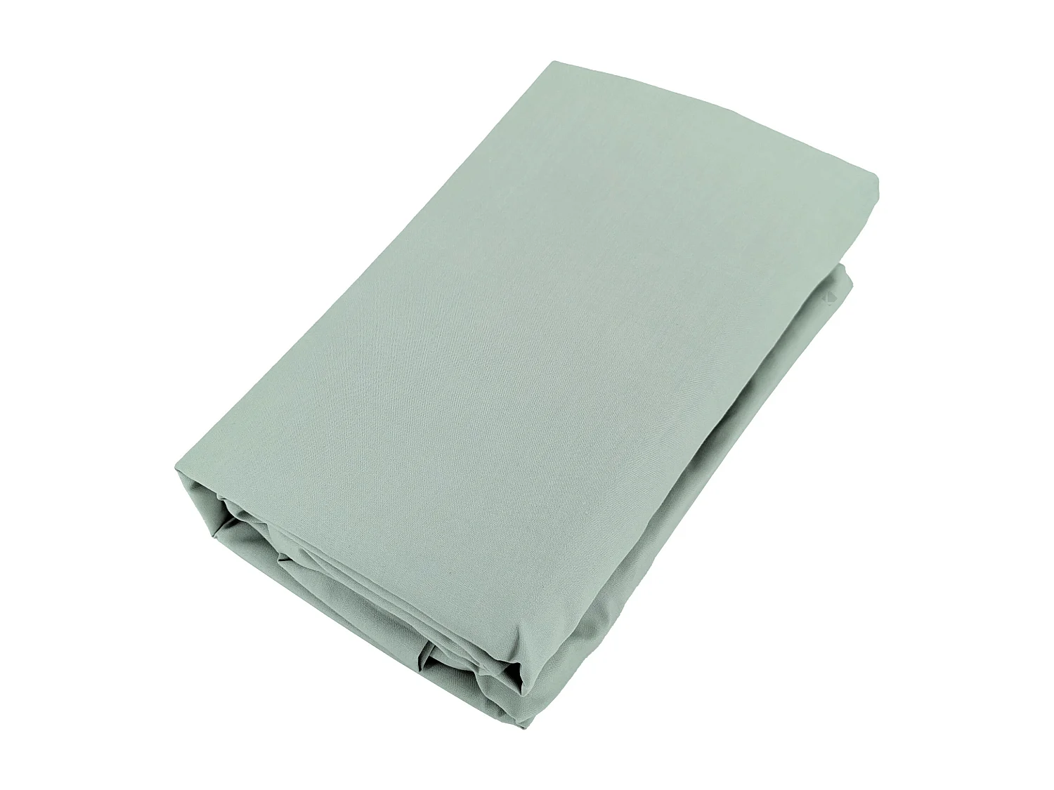 Drap housse uni 200x200 cm bonnet 40 cm percale de coton MANOIR vert Lichen