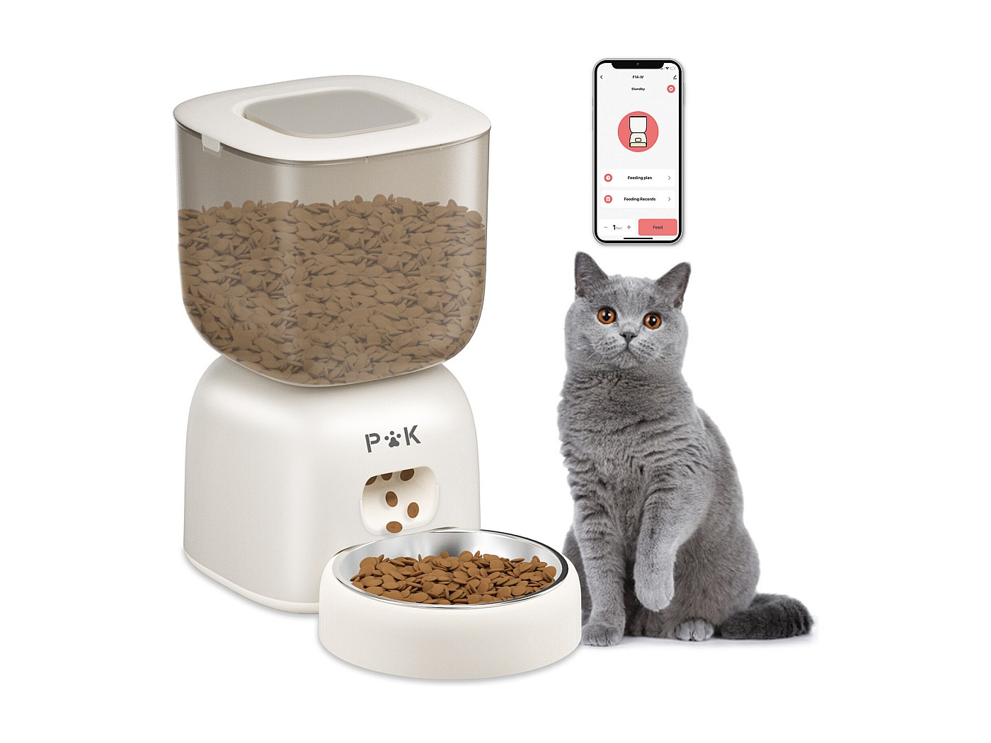 Mangeoire Automatique Grise Pour Chat – Pour Toi Mon Chat
