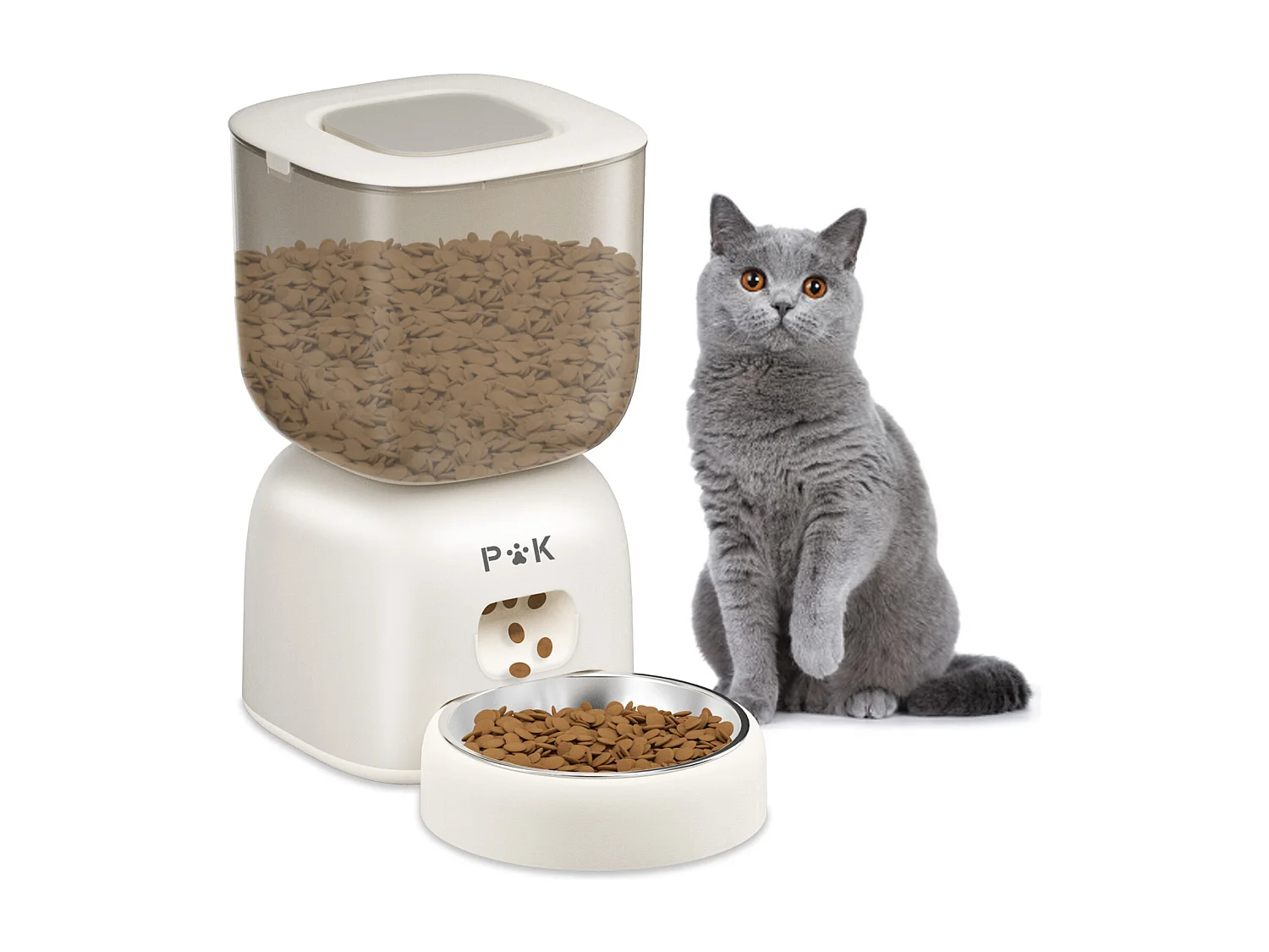 Dispensador automático de comida seca para perros y gatos, 3L, comedero automático para perros y gatos, puede alimentar 4 comidas al día