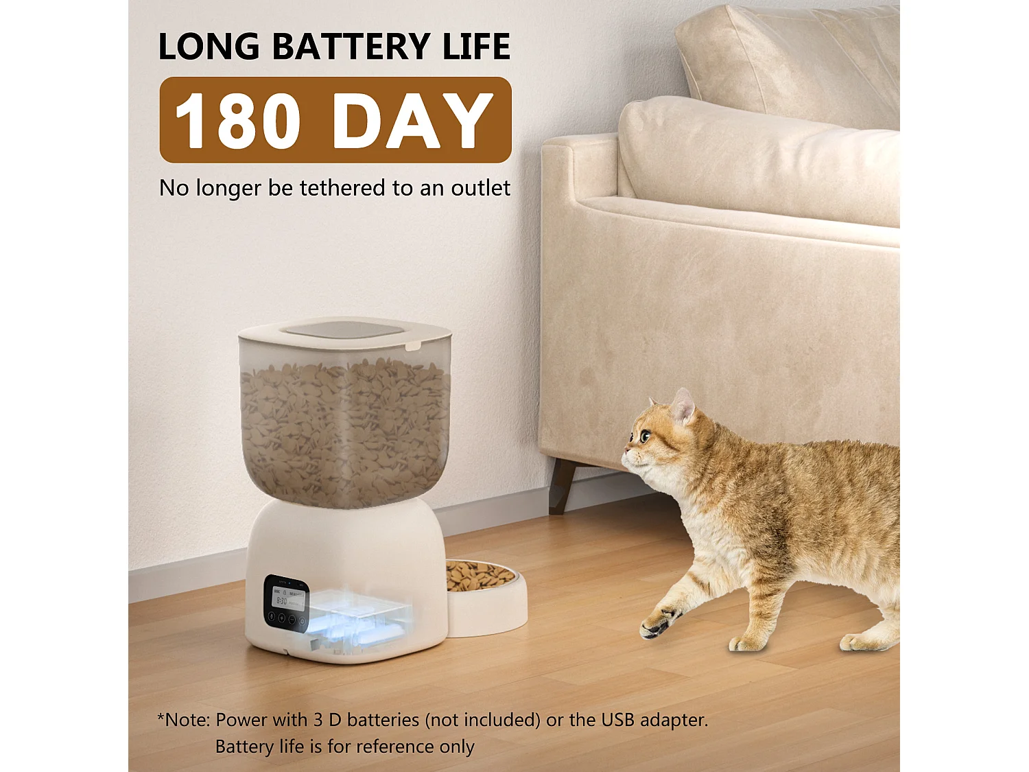 3L Distributeur Croquettes Automatique pour Chat et Chien - Mangeoire Automatique pour Chat et Chien, Peut Nourrir 4 Repas par Jour