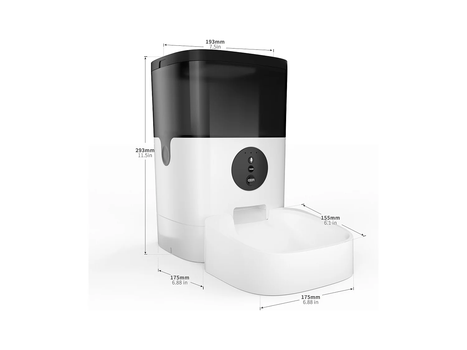 Balimo  4L  WIFI Distributeur Croquettes Chats/Chiens  APP Contrôle LCD,WiFi 2.4G | Fonction d'enregistrement 10s Programmable 10 Repas par Jour Noir