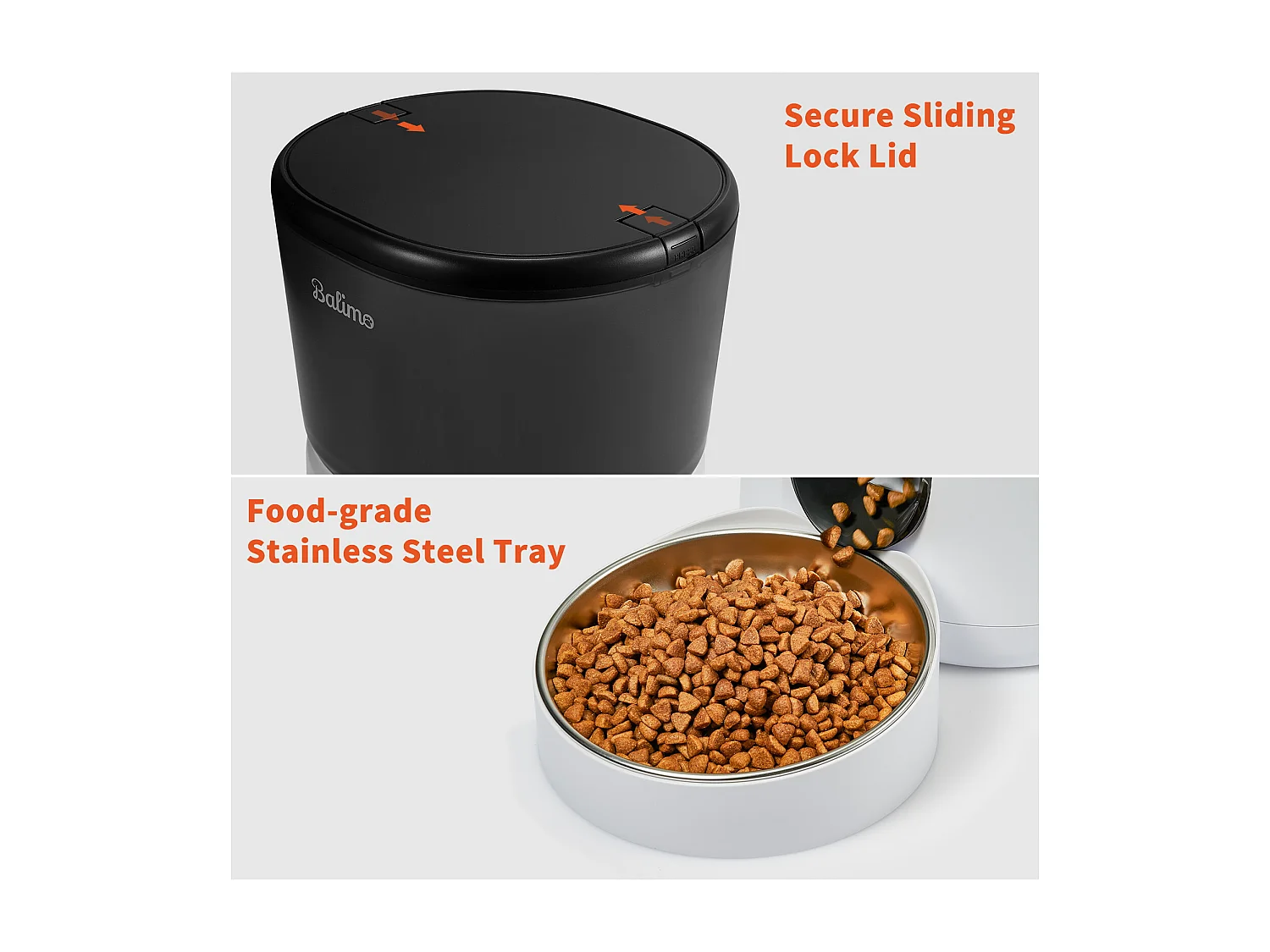 Balimo Paul 4L Automatique pour Chiens Et Chats Bol en Acier Inoxydable pour Animaux Domestiques Distributeur De Nourriture SèChe pour Chats