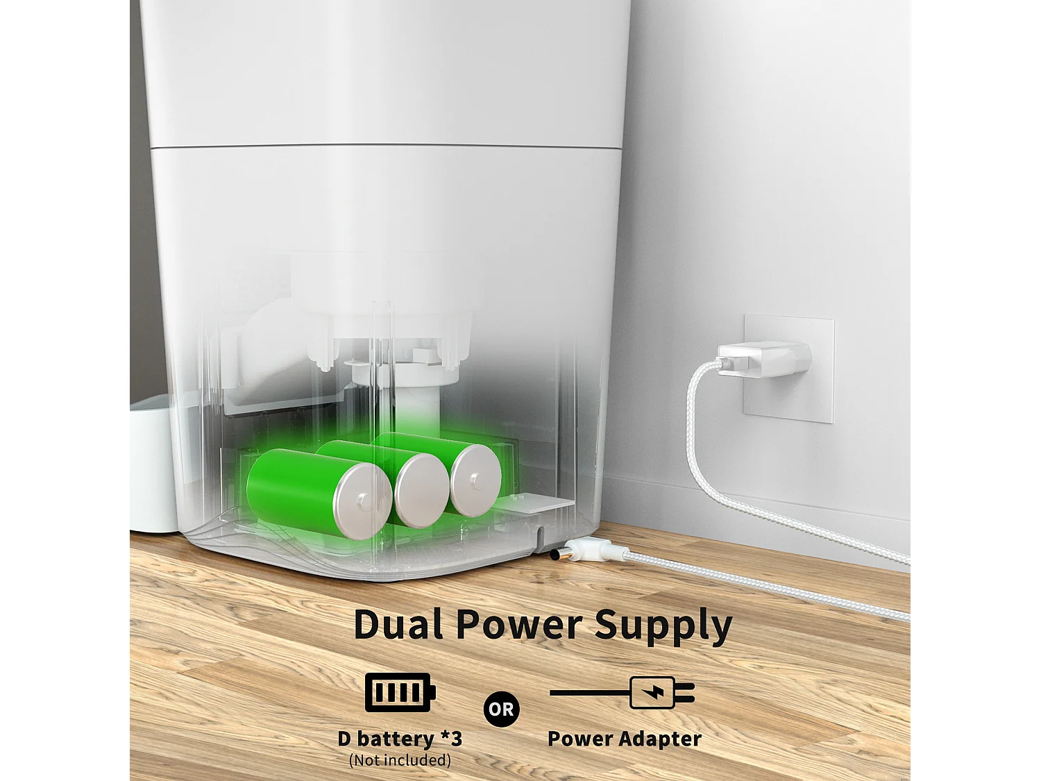 Balimo WIFI 3L Droogvoer Dispenser voor Katten/Honden Afstandsbediening Mobiele Telefoon LCD, Voedingsadapter/Batterij Adapter, Opnamefunctie