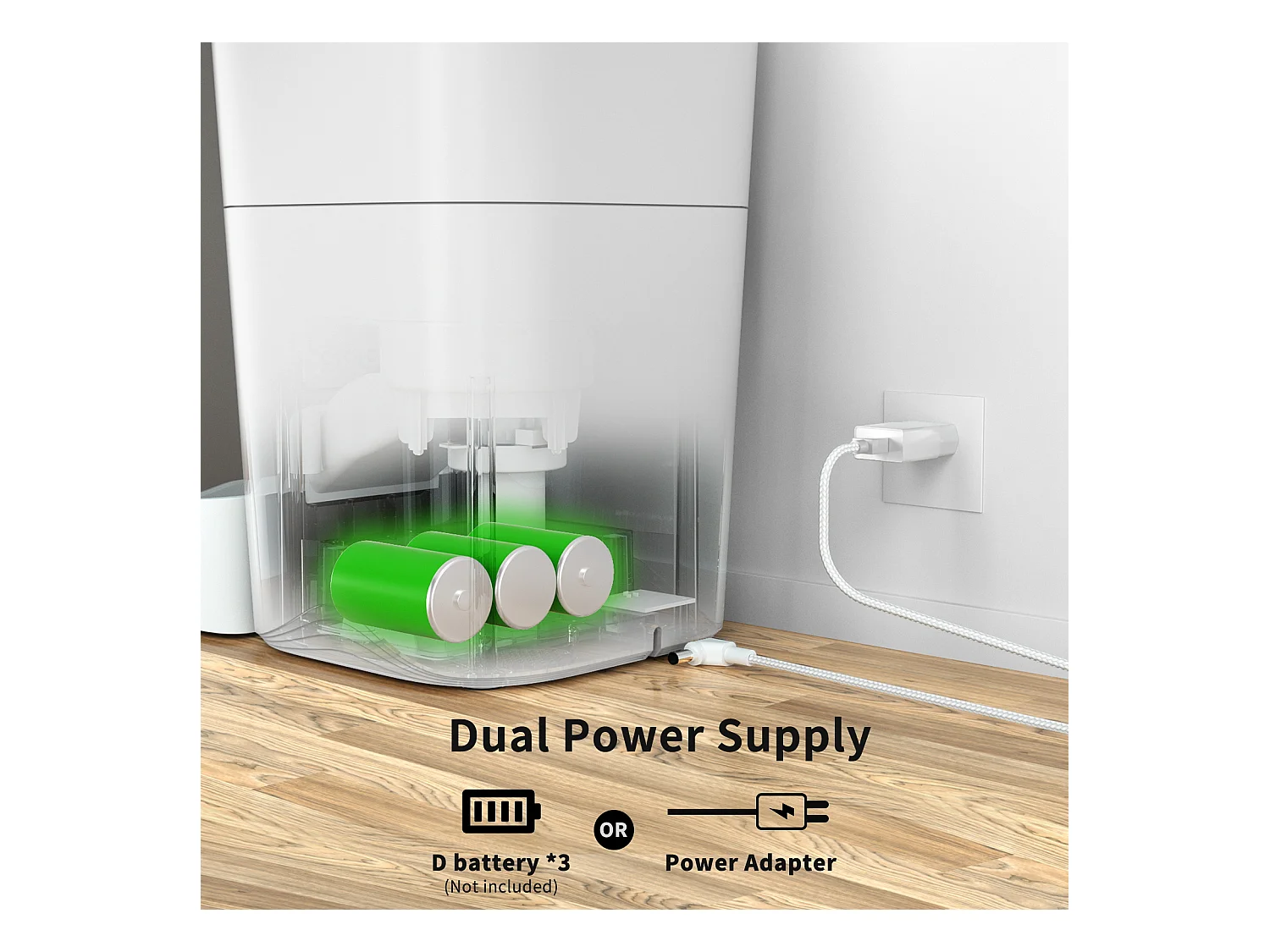 Balimo WIFI 3L Droogvoer Dispenser voor Katten/Honden Afstandsbediening Mobiele Telefoon LCD, Voedingsadapter/Batterij Adapter, Opnamefunctie