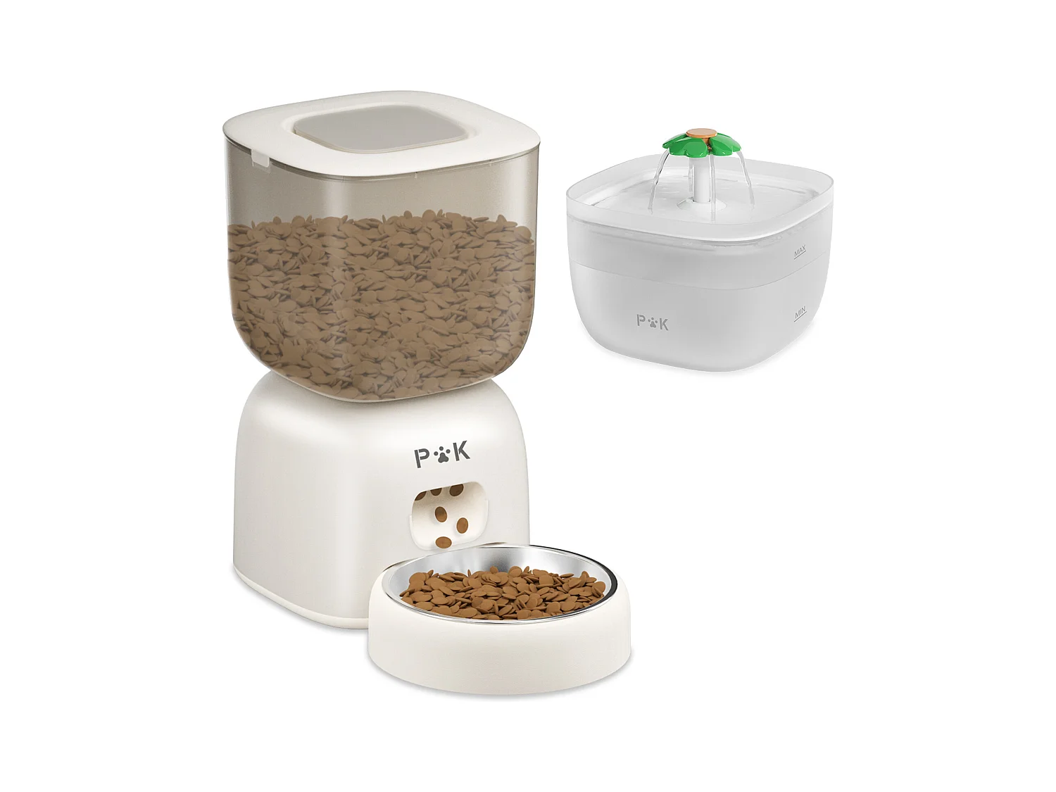 Dispensador Automático De Comida Seca Para Perros Y Gatos De 3L + Dispensador De Agua - Comedero Automático Para Perros Y Gatos, Puede Alimentar 4 Comidas Al Día