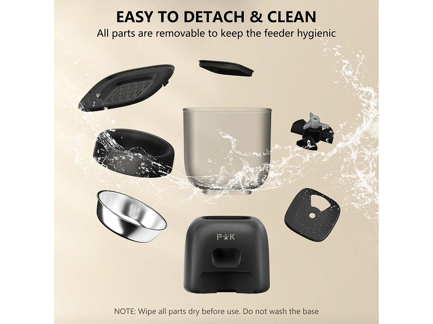 PUPPYKITTY Dispensador Automático de Comida para Gatos WiFi 3L, Dispensador de Comida WiFi para Perros y Gatos, 1-10 Comidas al Día, Negro