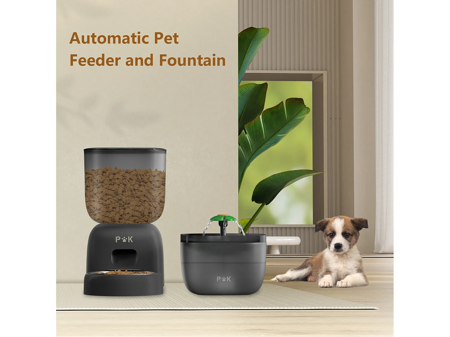 Dispensador automático de comida para gatos de 3 litros + dispensador de agua, comedero automático para gatos negro, puede alimentar 4 comidas al día