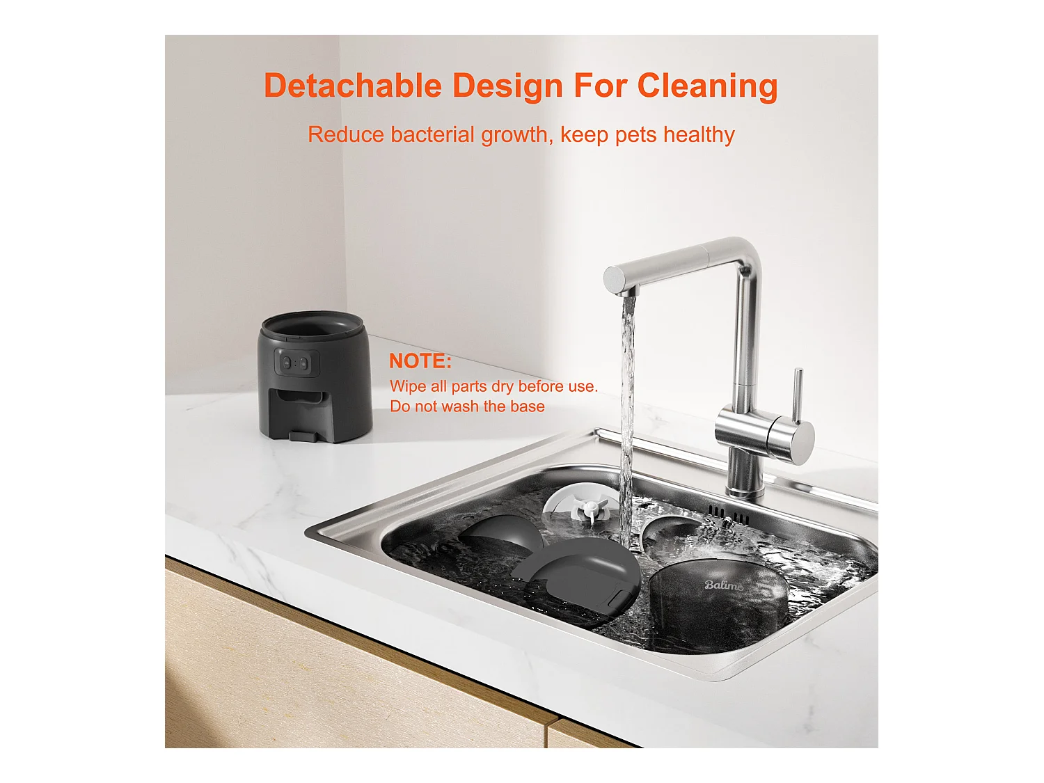 Balimo 3L Automatischer Katzenfutterspender, 2,4G WiFi, 1-10 Mahlzeiten pro Tag, Schwarz