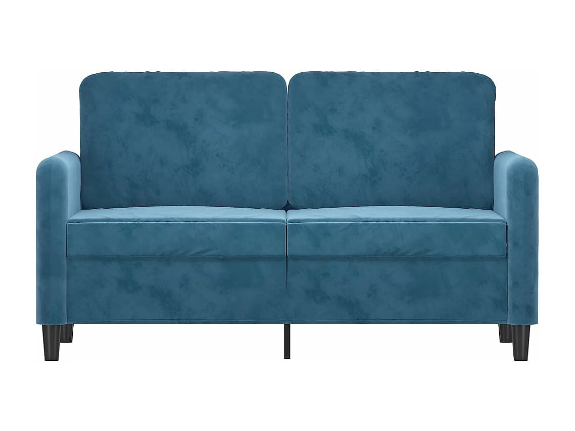 Divano a 2 Posti Blu 120 cm in Velluto