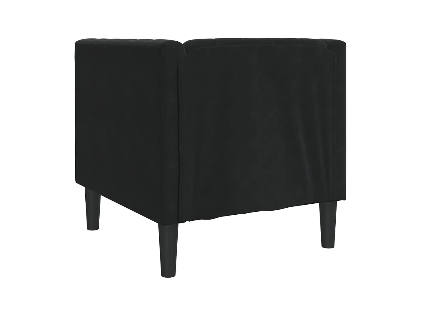 Fauteuil Chesterfield noir velours