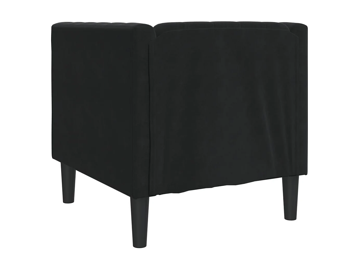 Poltrona Chesterfield Nera in Velluto