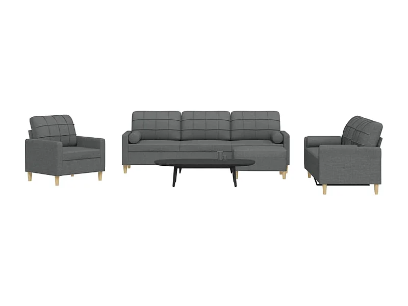 Ensemble de canapés 4 pcs repose-pied et coussins décoratifs