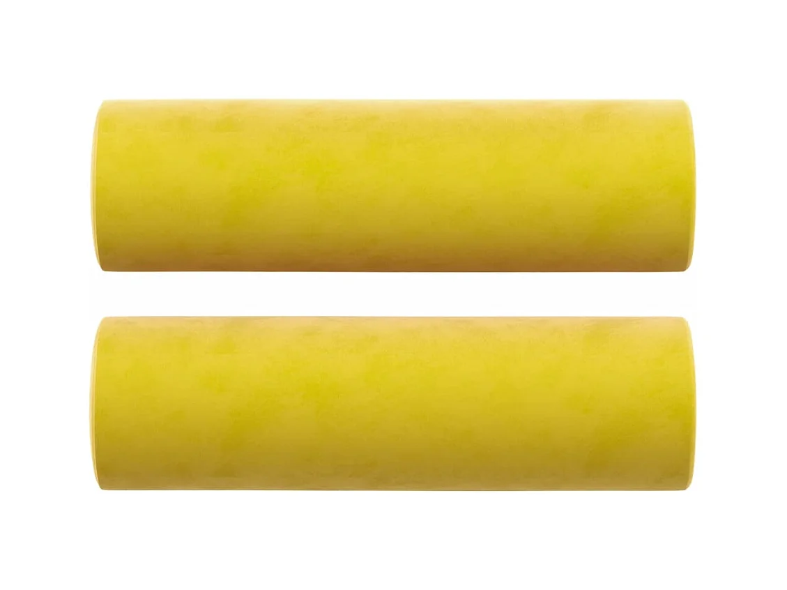 Divano a 2 Posti con Cuscini Giallo 140 cm in Velluto
