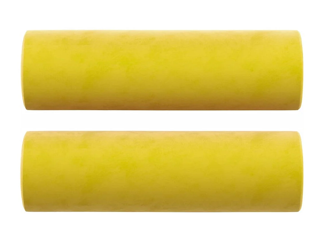 Divano a 2 Posti con Cuscini Giallo 140 cm in Velluto