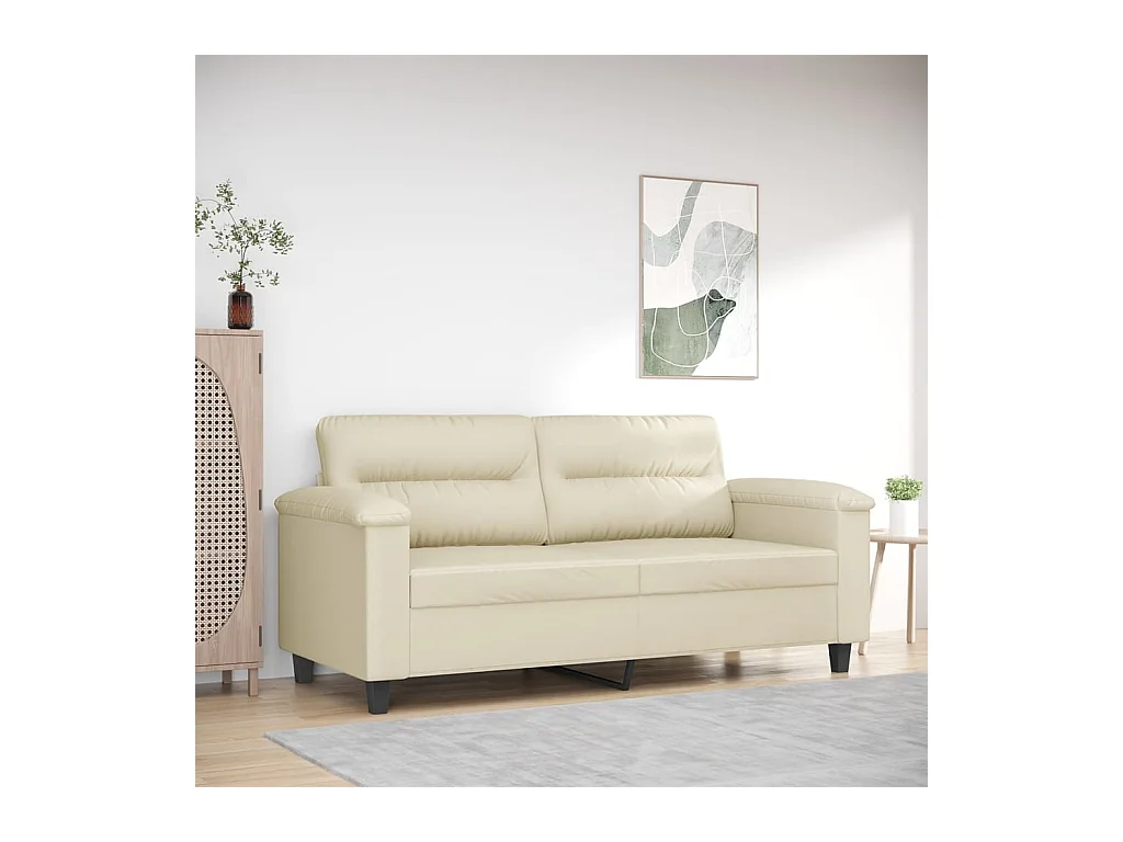 Tweezitsbank 140 cm kunstleer crèmekleurig
