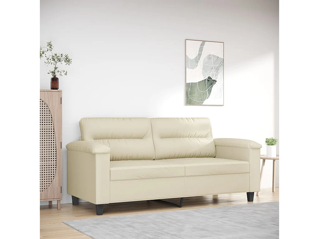 Tweezitsbank 140 cm kunstleer crèmekleurig