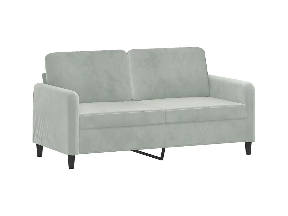 3-delige Loungeset fluweel lichtgrijs