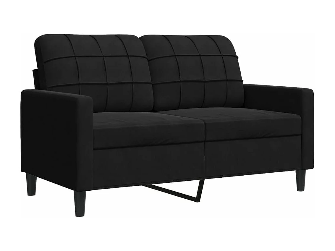 Ensemble de canapés 2pcs et coussins et traversins noir velours