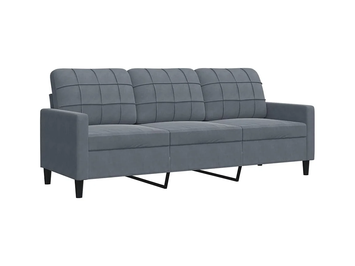 3-delige Loungeset met kussens fluweel donkergrijs