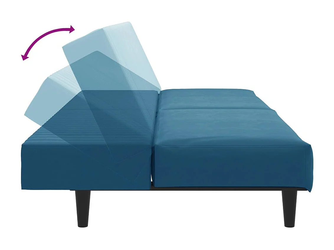 2-delige Loungeset fluweel blauw