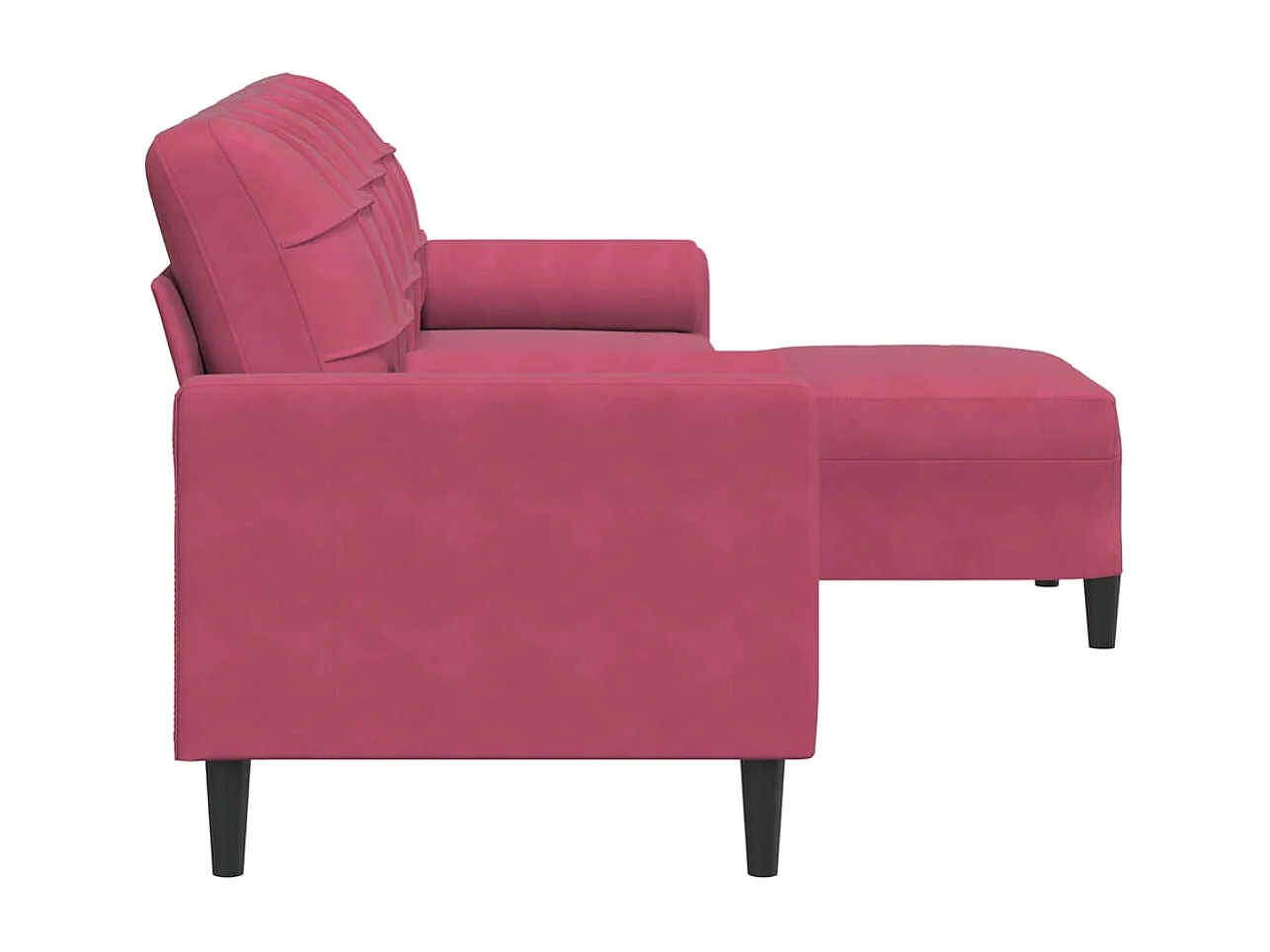 Canapé à 3 places et repose-pieds Rouge bordeaux 210 cm Velours