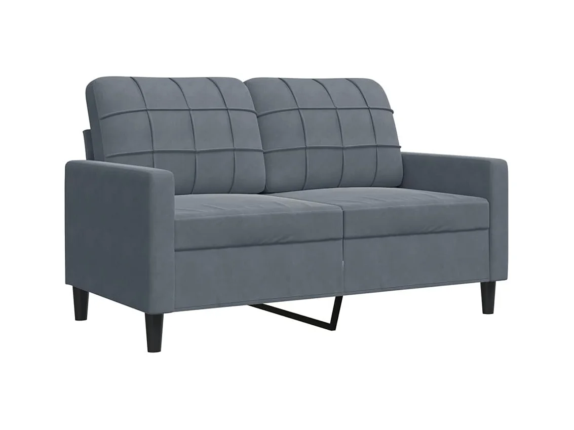 2-delige Loungeset met kussens fluweel donkergrijs