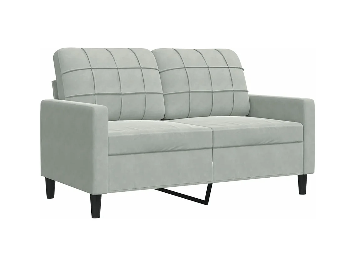 3-delige Loungeset met kussens en bolsters fluweel lichtgrijs