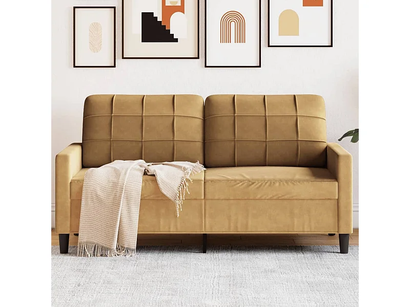 Canapé à 2 places Marron 140 cm Velours