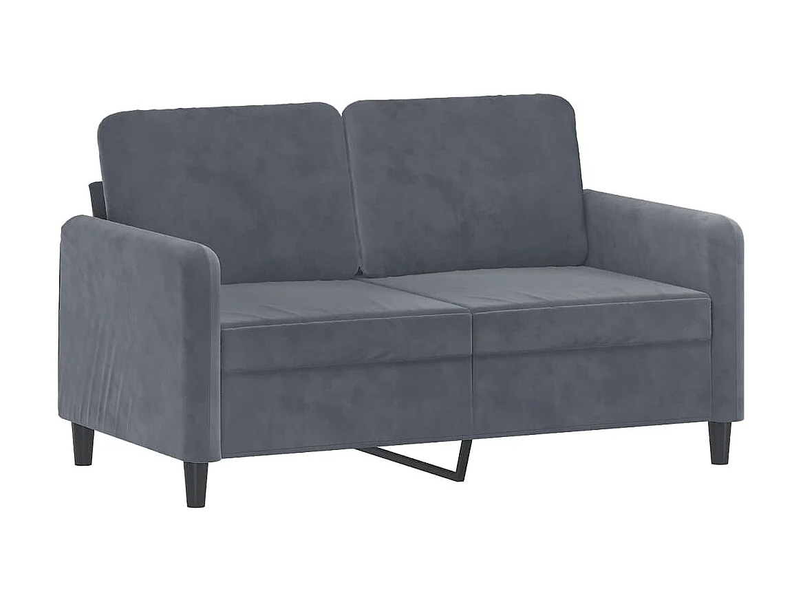 Canapé 2 places avec oreillers gris foncé 120 cm velours