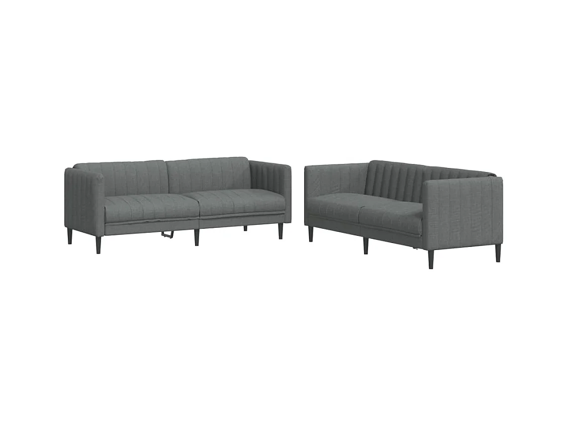 Ensemble de canapés 2 pcs gris foncé tissu