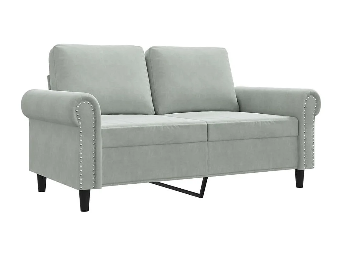 Canapé à 2 places Gris clair 120 cm Velours