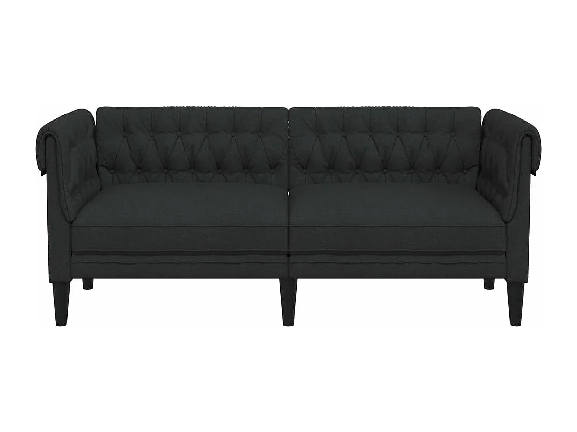 Canapé Chesterfield 2 places noir tissu