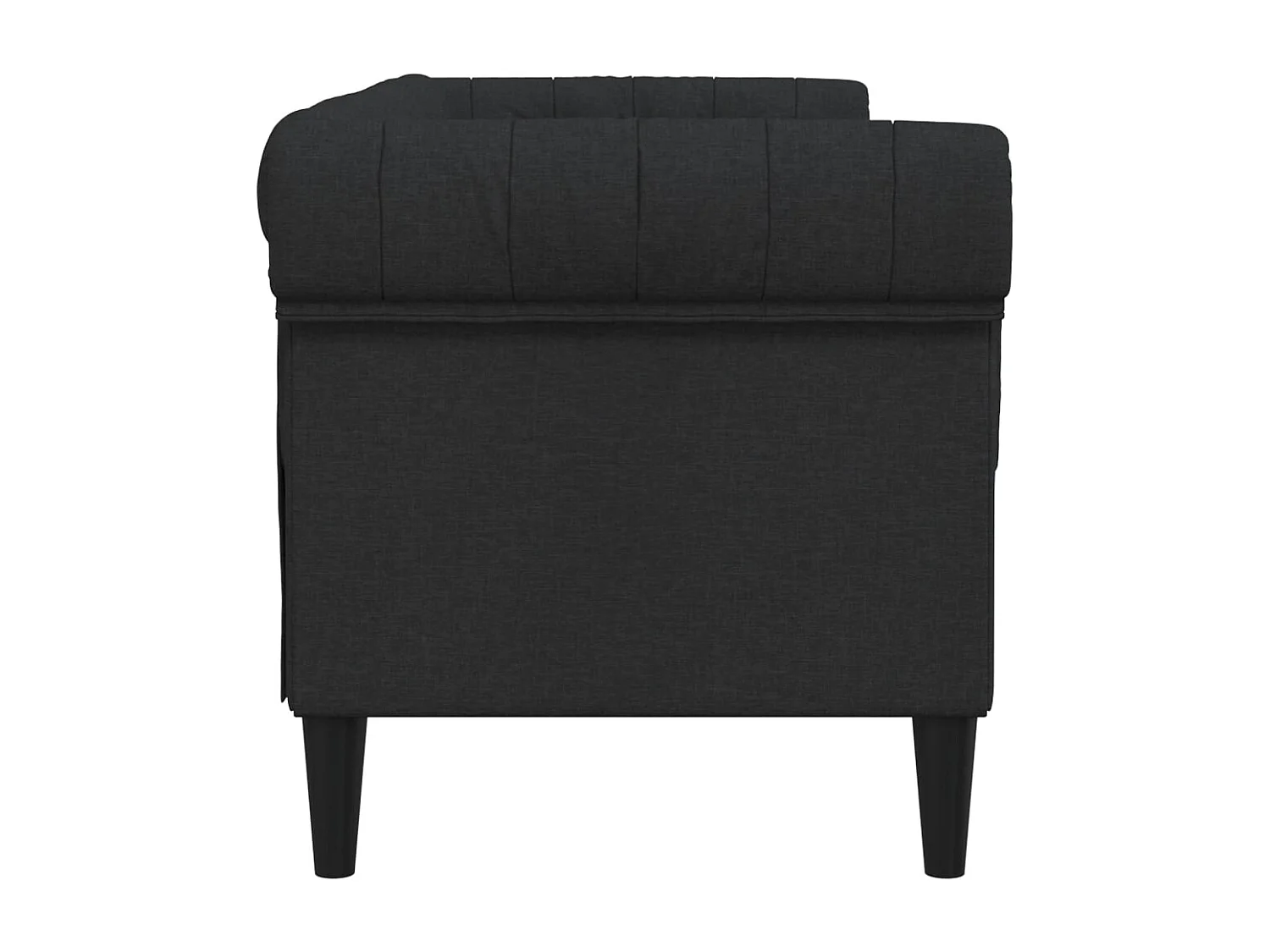 Canapé Chesterfield 2 places noir tissu