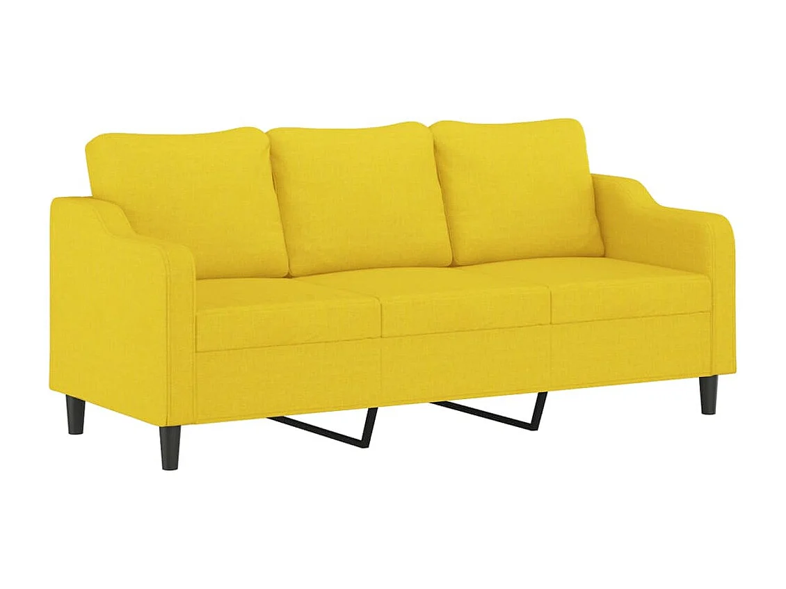 Canapé à 3 places Jaune clair 180 cm Tissu