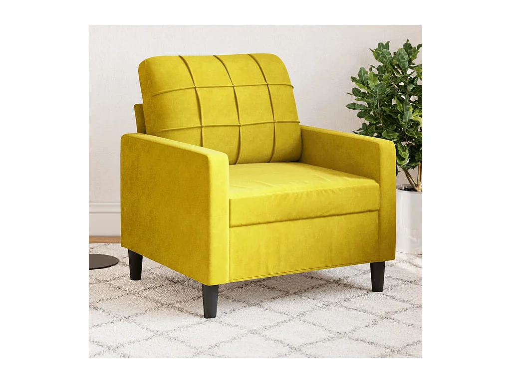 Fauteuil Jaune 60 cm Velours