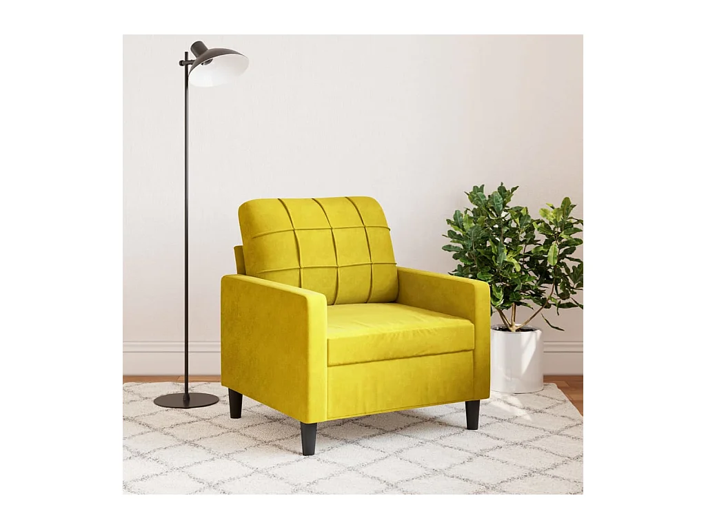Fauteuil Jaune 60 cm Velours